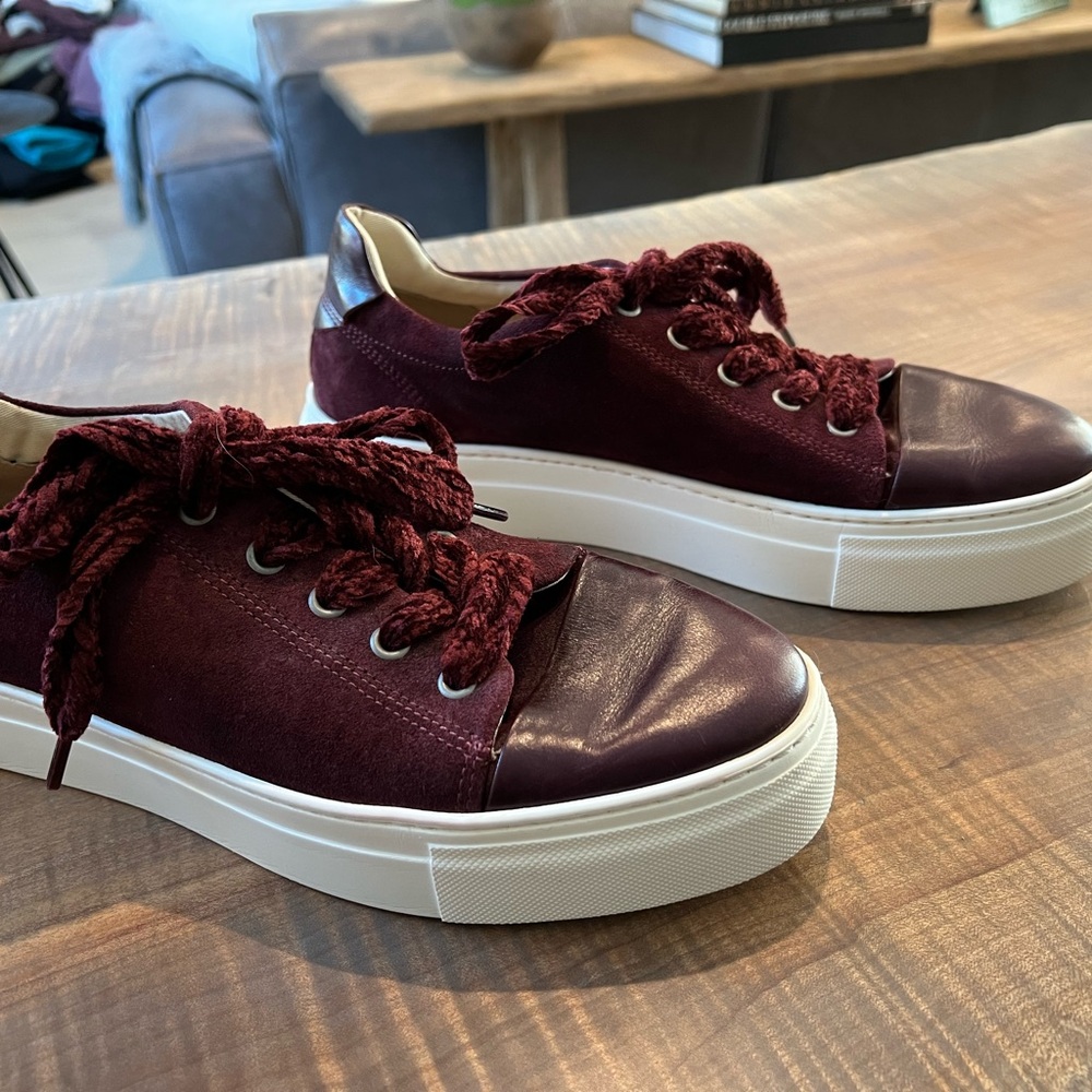 Marc O'Polo Deep Burgundy Suede & Leather Sneakers - 10.5/41
